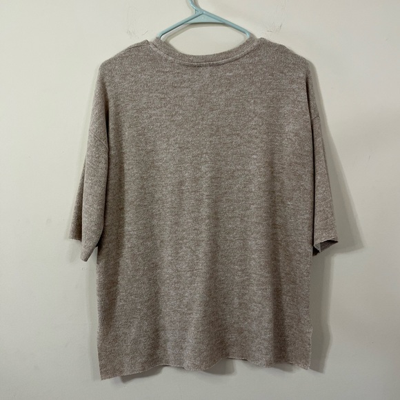 Zara Oversized Oatmeal Color Super Soft Tee - Picture 6 of 6